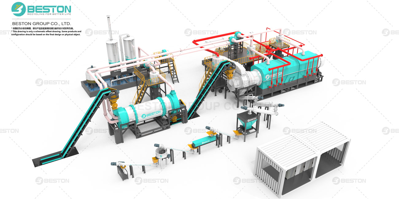 3D Layout of Beston Charcoal Making Machine